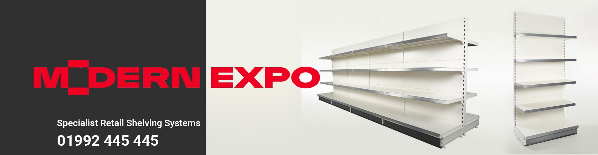 modern expo shelving banner